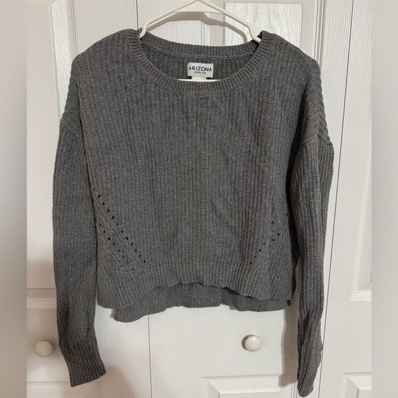 Arizona Gray Cropped Knit Sweater – Size M (Fits S/M) - Picture 1 of 2